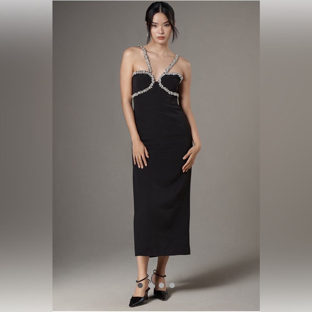 BARDOT AMALIA DIAMANTE MIDI DRESS By Anthropologie NWT